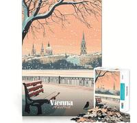 Rompecabezas de paisajes urbanos nevados de Viena para Adultos, 1000 Piezas Fortalece la Memoria, Alivia la ansiedad, Bordes Suaves, cálida Sorpresa (38x52cm)