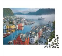 Rompecabezas de paisajes y pueblos. Apto para Todas Las Edades. Dificultad Media. Ideal para decoración. 300 Piezas (40 x 28 cm).