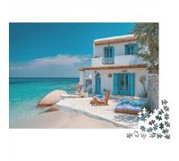 Rompecabezas de paisajes y pueblos. Genial decoración del hogar. Rompecabezas desafiante, 300 Piezas (40x28cm)