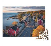 Rompecabezas de paisajes y pueblos. Ideal para Entretenimiento Familiar y Juegos educativos. Divertido y Genial. Súper difícil. 300 Piezas (40x28cm).