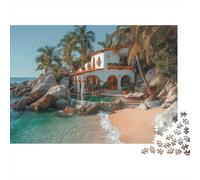 Rompecabezas de paisajes y pueblos, Ideal para Juegos Familiares, Perfecto como Regalo de cumpleaños. Alto Nivel de dificultad y desafío. 300 Piezas (40x28cm).