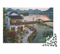 Rompecabezas de paisajes y pueblos: Un Juego Muy Creativo, Divertido y con un Alto Nivel de dificultad. Ideal para el Entretenimiento Familiar. 300 Piezas (40 x 28 cm).