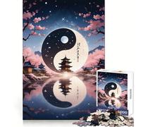 Rompecabezas de paisajes Yin y Yang de 1000 Piezas para Adultos Regalos para Adultos Diversión, Entretenimiento y pasatiempo Relajante Bordes precisos Regalo Memorable (50x75cm)