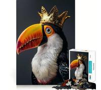 Rompecabezas de pájaro tucán, Lindo Rey, para Adolescentes, 1000 Piezas, Juguete de lógica Resistente, Alivio del estrés, Borde Transparente, Regalo clásico 38x26cm
