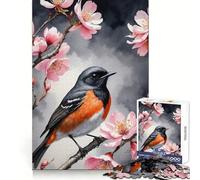 Rompecabezas de pájaros Entre cerezos en Flor, 1000 Piezas para Adultos, desafío Mental, Actividad Relajante, Ajuste Perfecto, Regalo navideño (50x75cm)