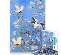 Rompecabezas de pájaros y grullas en Flor de Almendro para Adultos,1000 Piezas,para estimular la concentración,Divertido,tamaño Uniforme,Piezas precisas,Actividad para Compartir con Seres Queridos