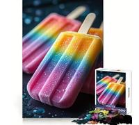 Rompecabezas de paletas de Helado arcoíris sobre Superficie Oscura para Adultos, 1000 Piezas, Juguete de lógica Pura, Actividad para el hogar, Corte Limpio, Bonito Regalo (38x26cm)