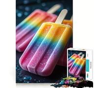 Rompecabezas de paletas de Helado arcoíris sobre Superficie Oscura para Adultos, 1000 Piezas, Juguete de lógica Pura, Actividad para el hogar, Corte Limpio, Bonito Regalo (38x26cm)