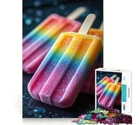 Rompecabezas de paletas de Helado arcoíris sobre Superficie Oscura para Adultos, 1000 Piezas, para Fortalecer la Memoria, Divertido Montaje de imágenes, artículo de Arte Coleccionable (50x75cm)