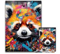 Rompecabezas de Panda Rojo de 1000 Piezas para Adultos, decoración Colorida para el hogar y Juego Familiar Interactivo, Regalo Ideal, 50x75cm/19,68x29,52 Pulgadas