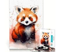 Rompecabezas de Panda Rojo de 1000 Piezas para Adultos Juguete Inteligente para Toda la Familia Corte preciso Pieza de Arte (38x26cm)