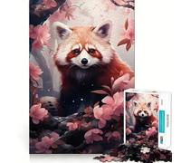 Rompecabezas de Panda Rojo de 1000 Piezas para Adultos, Juguete para ejercitar la Mente, Suave y Relajante, Ideal para armar, un Regalo Encantador (38x26cm)