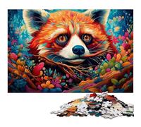 Rompecabezas de Panda Rojo de 1000 Piezas para Adultos, Rompecabezas difíciles, decoración del hogar, 50x75cm/19,68x29,52 Pulgadas.