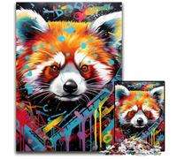 Rompecabezas de Panda Rojo de 1000 Piezas, Rompecabezas imposibles para Adultos, cumpleaños y festividades, 26x38cm/10,23x14,96 Pulgadas