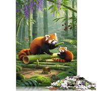 Rompecabezas de Panda Rojo, desafío difícil, 100% cartón Reciclado, Ideal para Mujeres y Hombres, Regalo para el Día de la Madre, 1000 Piezas (38 x 26 cm)