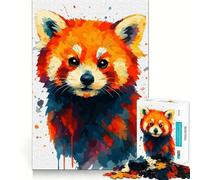 Rompecabezas de Panda Rojo en Acuarela de 1000 Piezas Ideal para estimular la concentración Diversión Garantizada Corte láser para un Ajuste Actividad para Compartir con Seres Queridos