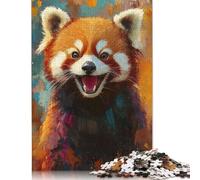 Rompecabezas de Panda Rojo para Pintar, Hecho con Materiales respetuosos con el Medio Ambiente, 100% cartón Reciclado, Ideal para Mujeres y Hombres, 1000 Piezas (26 x 38 cm)