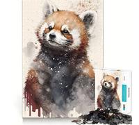 Rompecabezas de Panda Rojo Salvaje de 1000 Piezas Diversión para estimular la concentración Tecnología Avanzada de Corte láser Ideal para Viajar Juego Mental (50x75cm)