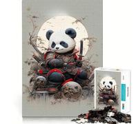 Rompecabezas de Panda Rojo samurái de 1000 Piezas para Adolescentes Juego de lógica Tiempo de Juego Piezas de colección de Arte con Corte preciso (50x75cm)