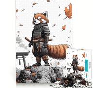 Rompecabezas de Panda Rojo samurái en la Cima de la montaña para Adultos, 1000 Piezas Fortalece la Memoria, Alivia la ansiedad, Borde Liso, cálida Sorpresa (50x75cm)