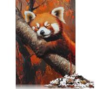 Rompecabezas de Panda Rojo Soñando, Rompecabezas Rectangular de Papel para niños y Adultos a Partir de 12 años, Regalo de cumpleaños, 1000 Piezas (26 x 38 cm)