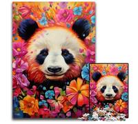 Rompecabezas de Pandas de Arte Colorido de 1000 Piezas para Adultos, reuniones Familiares, cumpleaños y festividades, 26x38cm/10,23x14,96 Pulgadas.