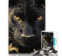 Rompecabezas de Pantera Negra Dorada para Adultos, 1000 Piezas, Juego Familiar antiestrés, desafío difícil, colección de Artistas, Bellas Artes (50x75cm)