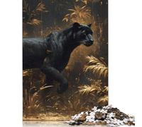 Rompecabezas de Pantera Negra en la Jungla Dorada, desafío difícil, cartón 100% Reciclado, Ideal para Mujeres y Hombres, Regalo para el Día de la Madre, 1000 Piezas (26 x 38 cm)