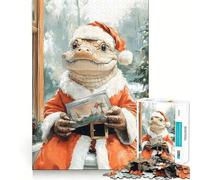 Rompecabezas de Papá Noel con cocodrilo de 1000 Piezas para Adultos Divertido Juego de Memoria Requiere un Trabajo de Corte Experto Actividad Relajante para Grupos en Interiores (38x26cm)