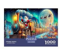 Rompecabezas de Papá Noel en Tren para Adultos: Papá Noel en Tren Festivo (1000 Piezas) para Mujeres y Hombres (52 x 38 cm, 1000 Piezas)