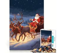 Rompecabezas de Papá Noel para Adolescentes, 1000 Piezas, Juguete para ejercitar la Mente, diseño Relajante, Montaje, Sorpresa navideña (50x75cm)