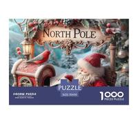 Rompecabezas de Papá Noel para Adultos: Papá Noel Junto al buzón del Polo Norte, 1000 Piezas para Mujeres, Regalos para Hombres, 70 x 50 cm (1000 Piezas)