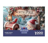 Rompecabezas de Papá Noel para Adultos: Papá Noel Junto al buzón del Polo Norte, Juego Educativo de descompresión para Adultos, Adolescentes y decoración del hogar, 52 x 38 cm/1000 Piezas