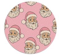 Rompecabezas de Papá Noel rosa de 1000 piezas, rompecabezas redondo de textura retro para adultos, juego desafiante, 1000 piezas (67,5 x 67,5 cm)