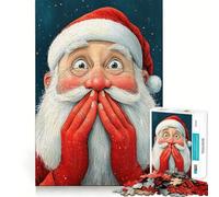Rompecabezas de Papá Noel sorprendido de 1000 Piezas para Adultos Mejora la Memoria Tiempo de Aprendizaje Imagen para armar Obra de Arte 50x75cm