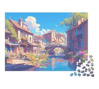 Rompecabezas de Papel 1000 Piezas Pueblo Europeo Adultos Entrenamiento Mental Relajante Decoración Regalo Educativo 38x26cm/1000pcs