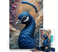 Rompecabezas de Papel con diseño de Pavo Real para Adultos, 1000 Piezas Juguete para ejercitar la Mente Disfrute del diseño y el Montaje Un Regalo Encantador (38x52cm)