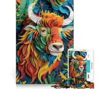 Rompecabezas de Papel con diseño Floral de Yak de 1000 Piezas para Adultos,Juguete para Resolver Problemas,de Calidad Profesional,para Recortar y para Relajarse en Grupo (50x75cm)