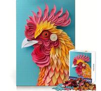 Rompecabezas de Papel con Forma de Pollo,1000 Piezas,para Adultos Ideal para desarrollar el Pensamiento estratégico,el Ocio y el Entretenimiento Ajuste preciso (38x26cm)