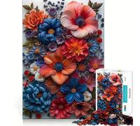 Rompecabezas de Papel con Forma de póster de Flores para Adultos, 1000 Piezas, Juguete para ejercitar la Mente, diversión en Interiores, Corte de precisión, Regalo navideño (38x26cm)