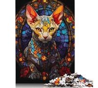 Rompecabezas de Papel de 1000 Piezas con diseño de Gato esfinge, Colorido, para Adultos y Mayores de 18 años. Un desafío Mental. Medidas: 38 x 26 cm / 1000 Piezas.