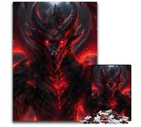 Rompecabezas de Papel de 1000 Piezas de dragón Malvado Rojo ardiente Halloween Pascua y Año Nuevo 1000 Piezas (38 x 26 cm)