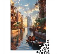 Rompecabezas de Papel de 1000 Piezas de Venecia Water City, Rompecabezas Rectangular Creativo, Juegos Familiares y Amigos, 1000 Piezas (38 x 26 cm)
