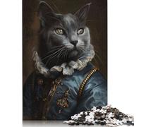 Rompecabezas de papel de 1000 piezas del gato azul ruso para adultos, rompecabezas rectangular creativo, juego de desafío para el ejercicio del cerebro, regalo 38x26cm/1000pcs