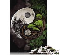 Rompecabezas de Papel de 1000 Piezas del Yin y el Yang de la Naturaleza para Adultos, Juguetes Grandes, Educativo, Intelectual, Divertido, Juego Familiar (38 x 26 cm)