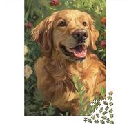 Rompecabezas de Papel de 1000 Piezas, diseño de Golden Retriever, Rectangular, Creativo, Familia y Amigos, 1000 Piezas (38 x 26 cm)