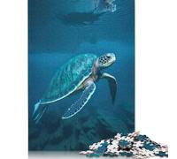 Rompecabezas de papel de 1000 piezas, gran rompecabezas de tortuga marina, decoración de pared para el hogar, juguete educativo, regalo para juego familiar, 38 x 26 cm/1000 piezas