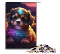 Rompecabezas de Papel de 1000 Piezas para Adultos diseño de caniche para niños a Partir de 12 años decoración del hogar 1000 Piezas (38 x 26 cm)