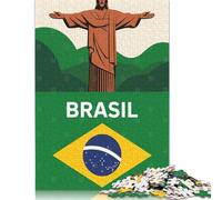 Rompecabezas de Papel de 1000 Piezas para Adultos, ilustración del Cristo Redentor de Brasil. Rompecabezas Cuadrado para niños, Ideal para Juegos Familiares Medidas: 38 x 26 cm / 1000 Piezas.