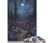 Rompecabezas de Papel de 1000 Piezas para Adultos, Rompecabezas Cuadrado de Calabaza de Halloween para niños, Juegos Familiares, 38 x 26 cm/1000 Piezas